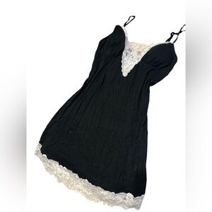 Victoria's Secret Black and White Lace Chemise